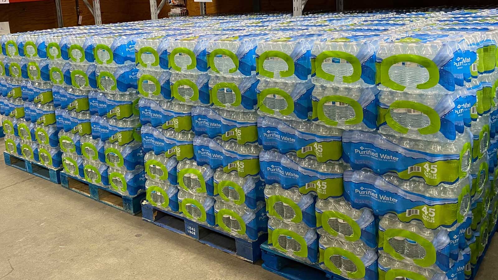Cases of bottled water at 944Fest